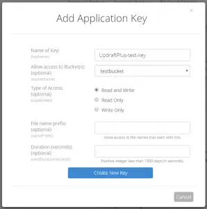 Add application key