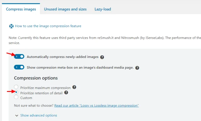 Automatically compress image