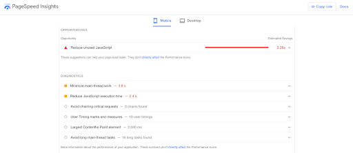 Page speed insights screenshot2