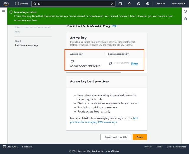 How to set up an accesskey